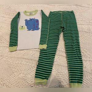 Hanna Andersson x Disney Pixar Monsters Inc Green Striped Kids Pajamas